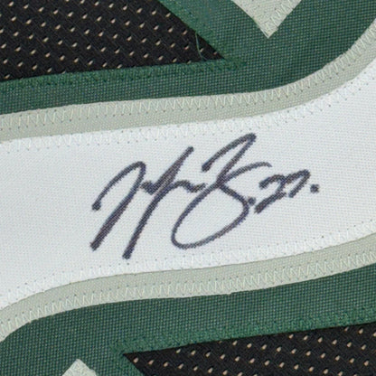 Framed Autographed Malcolm Jenkins 35x39 Philadelphia Black Football Jersey Beckett BAS COA | Certified Authentic Signed Memorabilia | vintageantiquesgifts.com