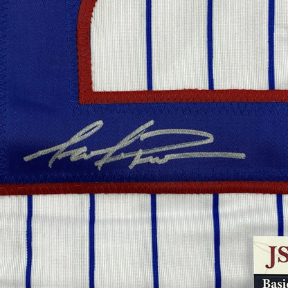 Framed Autographed Mark Prior 35x39 Chicago Pinstripe Baseball Jersey JSA COA | Certified Authentic Signed Memorabilia | vintageantiquesgifts.com