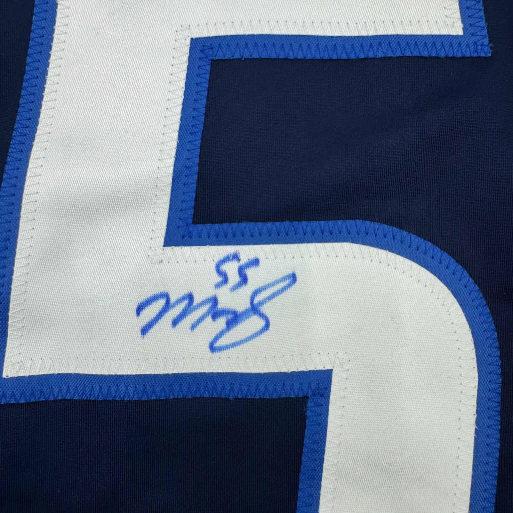 Navy blue Mark Scheifele JSA COA jersey with autograph, perfect for any man cave