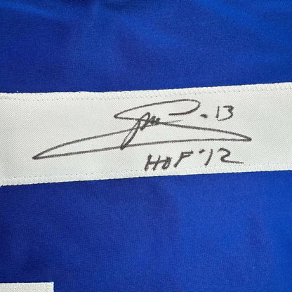 Blue fabric with white stripe and black autograph on Mats Sundin Toronto Maple Leafs Jersey