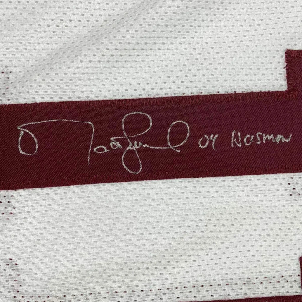 Framed Autographed Matt Leinart 04 Heisman 35x39 USC Southen Cal White College Football Jersey JSA COA | Certified Authentic Signed Memorabilia | vintageantiquesgifts.com