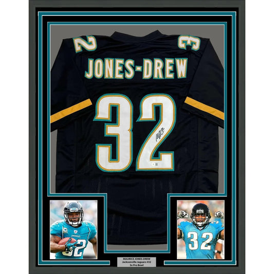 Framed autographed Maurice Jones-Drew black Jaguars jersey with Beckett COA