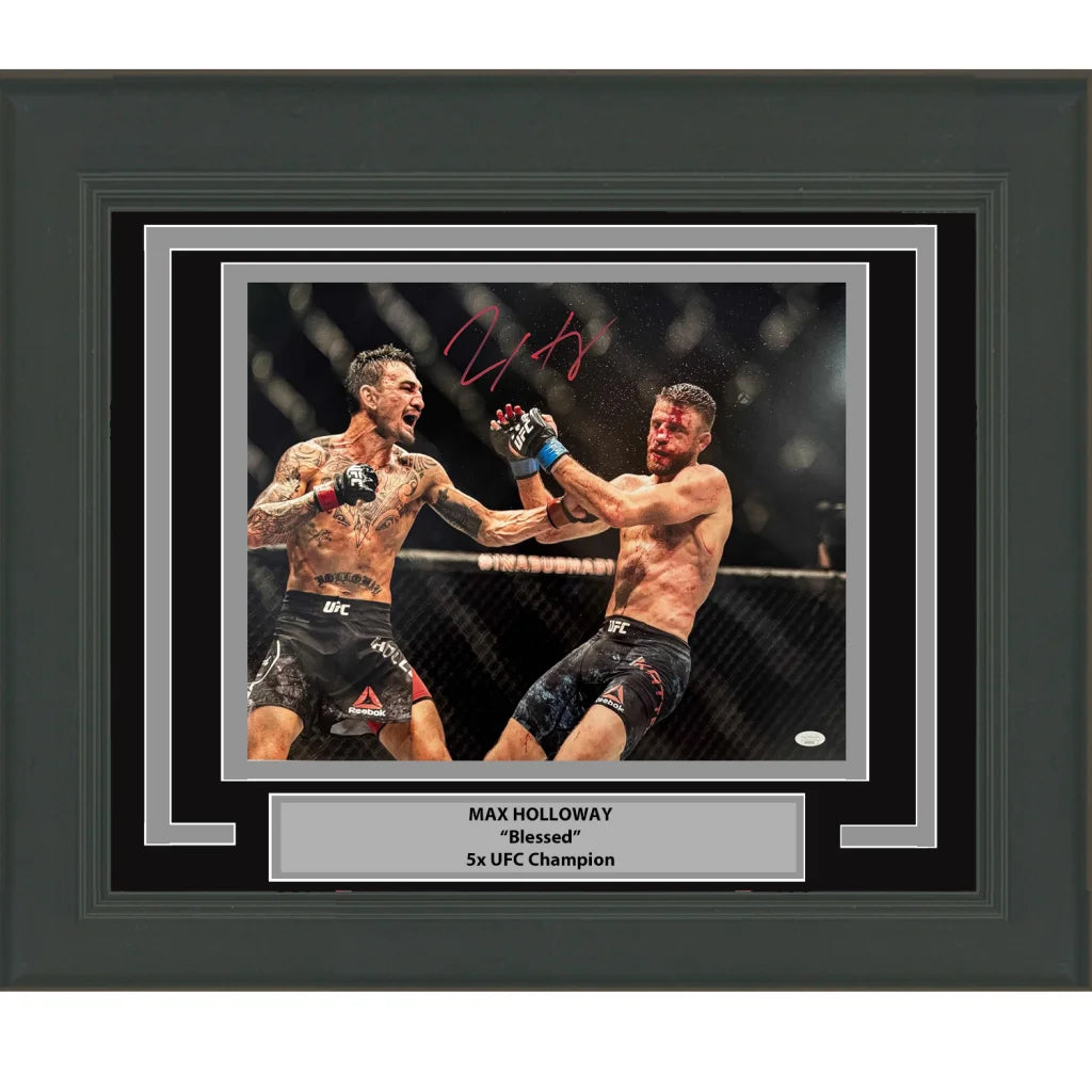 Framed signed UFC photo of Max Holloway with JSA COA for your man cave