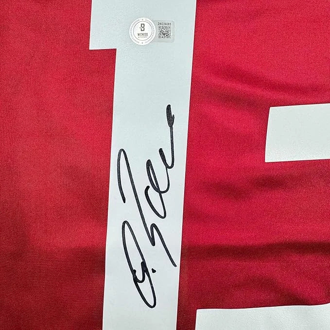 Framed autographed Michael Ballack Bayern Munich red jersey with Beckett COA