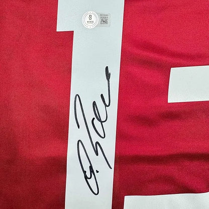 Framed autographed Michael Ballack Bayern Munich red jersey with Beckett COA
