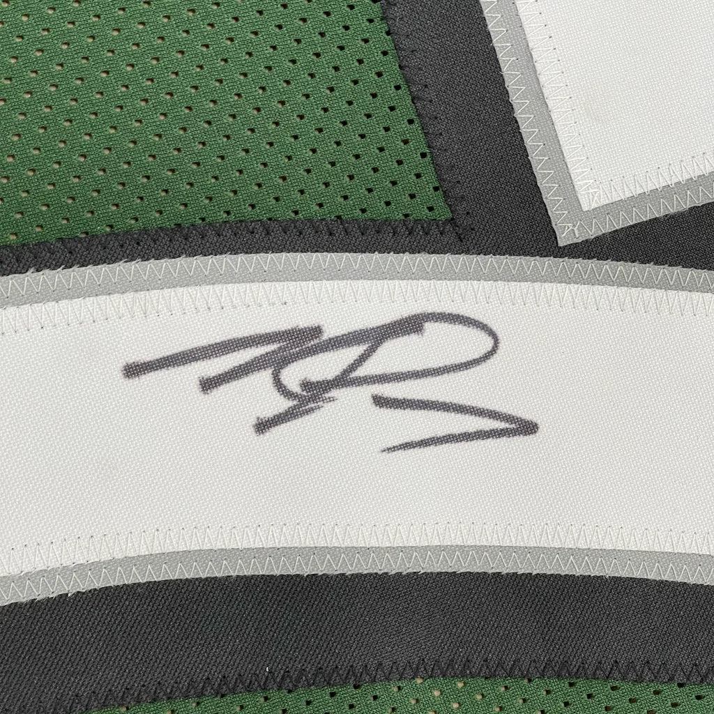 Framed Autographed Michael Mike Vick 35x39 Philadelphia Green Football Jersey PSA/DNA COA | Certified Authentic Signed Memorabilia | vintageantiquesgifts.com