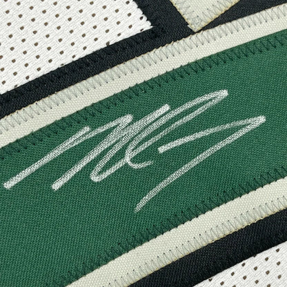 Framed Autographed Michael Mike Vick 35x39 Philadelphia White Football Jersey PSA/DNA COA | Certified Authentic Signed Memorabilia | vintageantiquesgifts.com