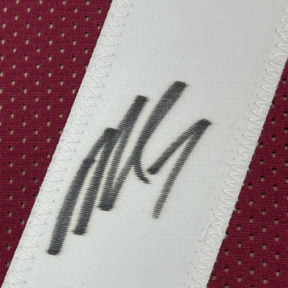 Framed Autographed Michael Mike Vick 35x39 Virginia Tech Maroon College Football Jersey PSA/DNA COA | Certified Authentic Signed Memorabilia | vintageantiquesgifts.com