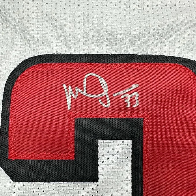 Framed Autographed Michael Turner 35x39 Atlanta White Football Jersey Beckett BAS COA | Certified Authentic Signed Memorabilia | vintageantiquesgifts.com