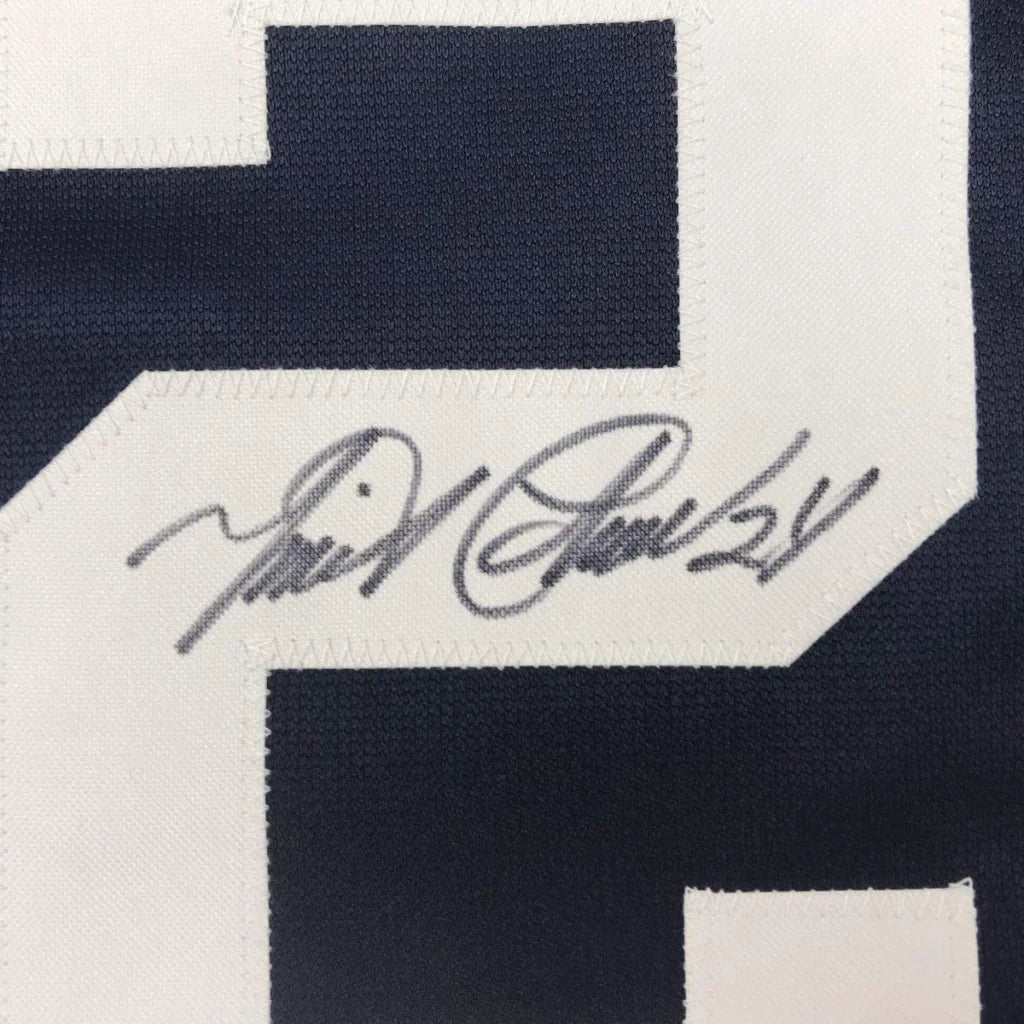 Framed autographed Miguel Cabrera Detroit Tigers navy blue jersey with JSA COA