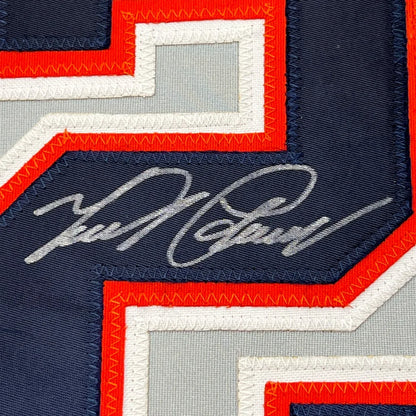 Framed autographed Miguel Cabrera Detroit Tigers gray jersey patch