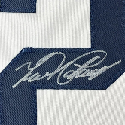 Navy blue white embroidered Miguel Cabrera signed jersey patch JSA COA