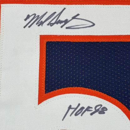 Framed Autographed Mike Singletary HOF 98 35x39 Chicago Blue Football Jersey JSA COA | Certified Authentic Signed Memorabilia | vintageantiquesgifts.com
