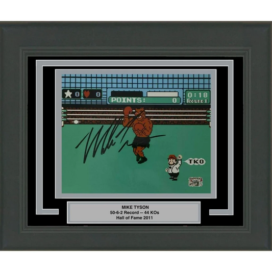 Framed Autographed Mike Tyson Punchout Nintendo Video Game Boxing 8x10 Photo Athlete Hologram COA | Hall of Fame Sports Memorabilia | vintageantiquesgifts.com