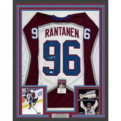 Framed Mikko Rantanen Colorado Avalanche jersey with JSA COA perfect for your man cave