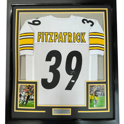 Framed Autographed Minkah Fitzpatrick 35x39 Pittsburgh White Football Jersey PSA/DNA COA | Hall of Fame Sports Memorabilia | vintageantiquesgifts.com