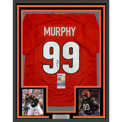 Professionally framed Myles Murphy Bengals jersey with player photos for your man cave