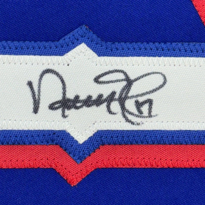 Framed Autographed Nathan Eovaldi 35x39 Texas Blue Baseball Jersey Beckett BAS COA | Certified Authentic Signed Memorabilia | vintageantiquesgifts.com