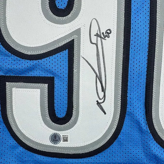 Framed autographed Ndamukong Suh Detroit blue mesh jersey Beckett BAS COA