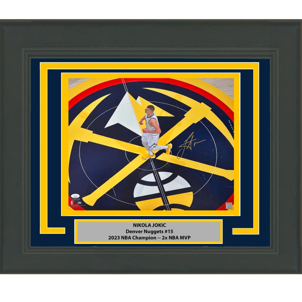 Framed Autographed Nikola Jokic Denver Nuggets 16x20 Basketball Photo JSA COA #2 | Hall of Fame Sports Memorabilia | vintageantiquesgifts.com