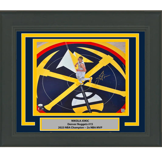 Framed Autographed Nikola Jokic Denver Nuggets 16x20 Basketball Photo JSA COA #2 | Hall of Fame Sports Memorabilia | vintageantiquesgifts.com