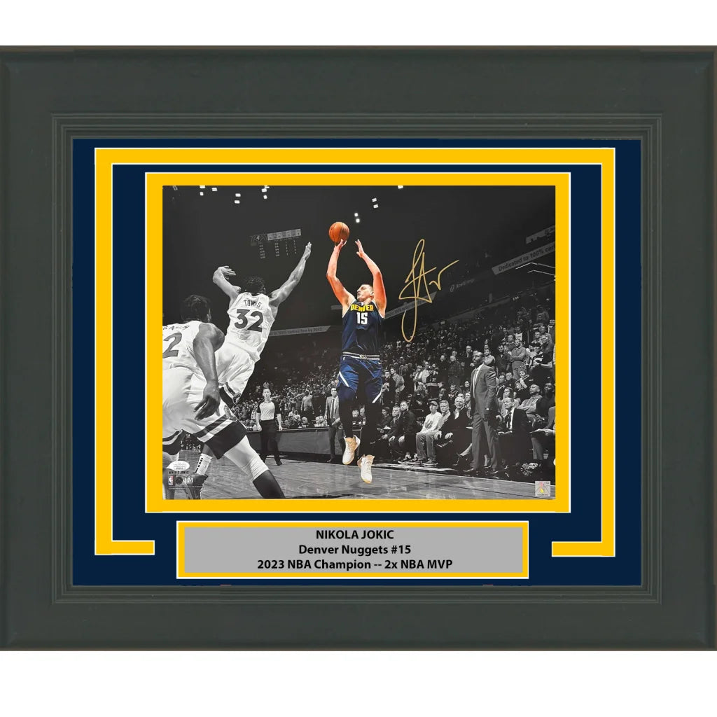 Framed Autographed Nikola Jokic Denver Nuggets 16x20 Basketball Photo JSA COA #4 | Hall of Fame Sports Memorabilia | vintageantiquesgifts.com