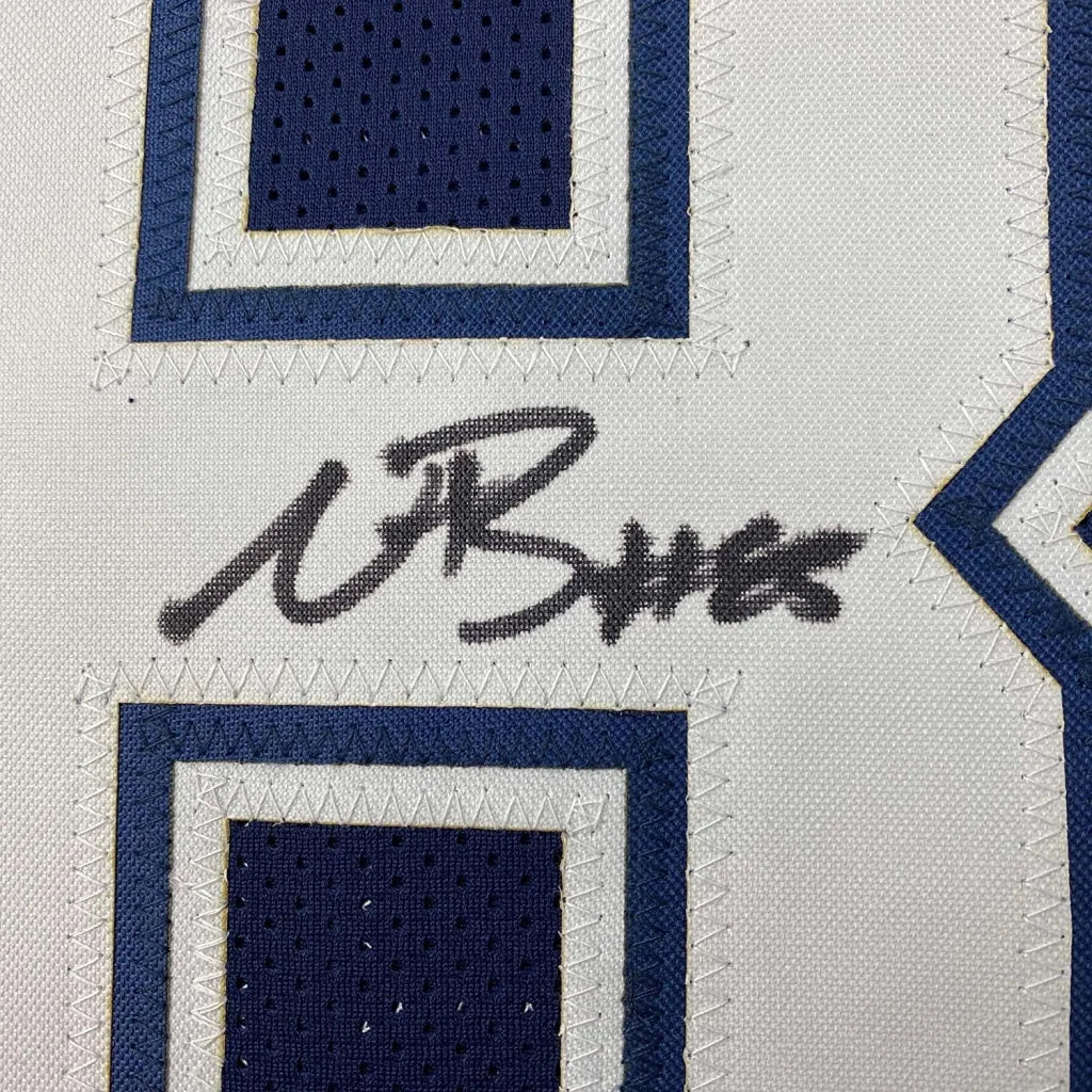 Autographed White and Blue Cowboys Jersey by Dez Bryant ready to display