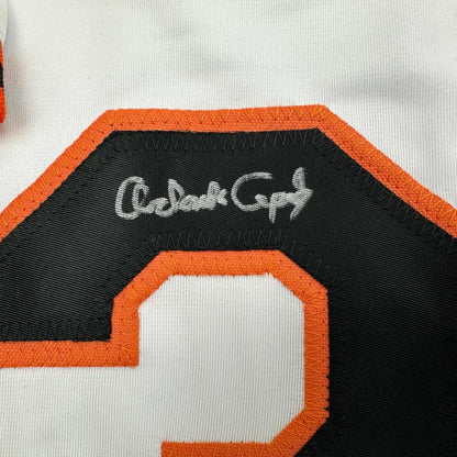Framed Autographed Orlando Cepeda 35x39 San Francisco White Baseball Jersey Beckett BAS COA | Certified Authentic Signed Memorabilia | vintageantiquesgifts.com