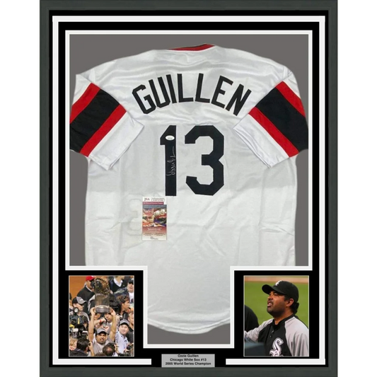 Ozzie Guillen signed jersey with JSA COA and photos for your man cave display