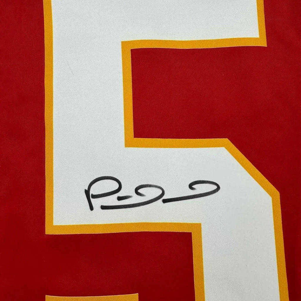 Framed autographed Patrick Mahomes Kansas City Chiefs red Nike jersey