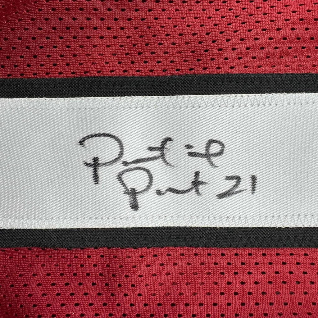 Autographed Patrick Peterson Arizona Cardinals red jersey tag with 21