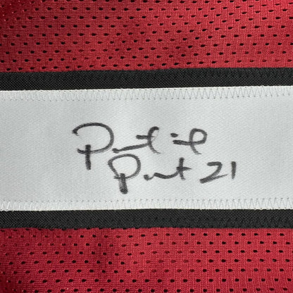 Autographed Patrick Peterson Arizona Cardinals red jersey tag with 21
