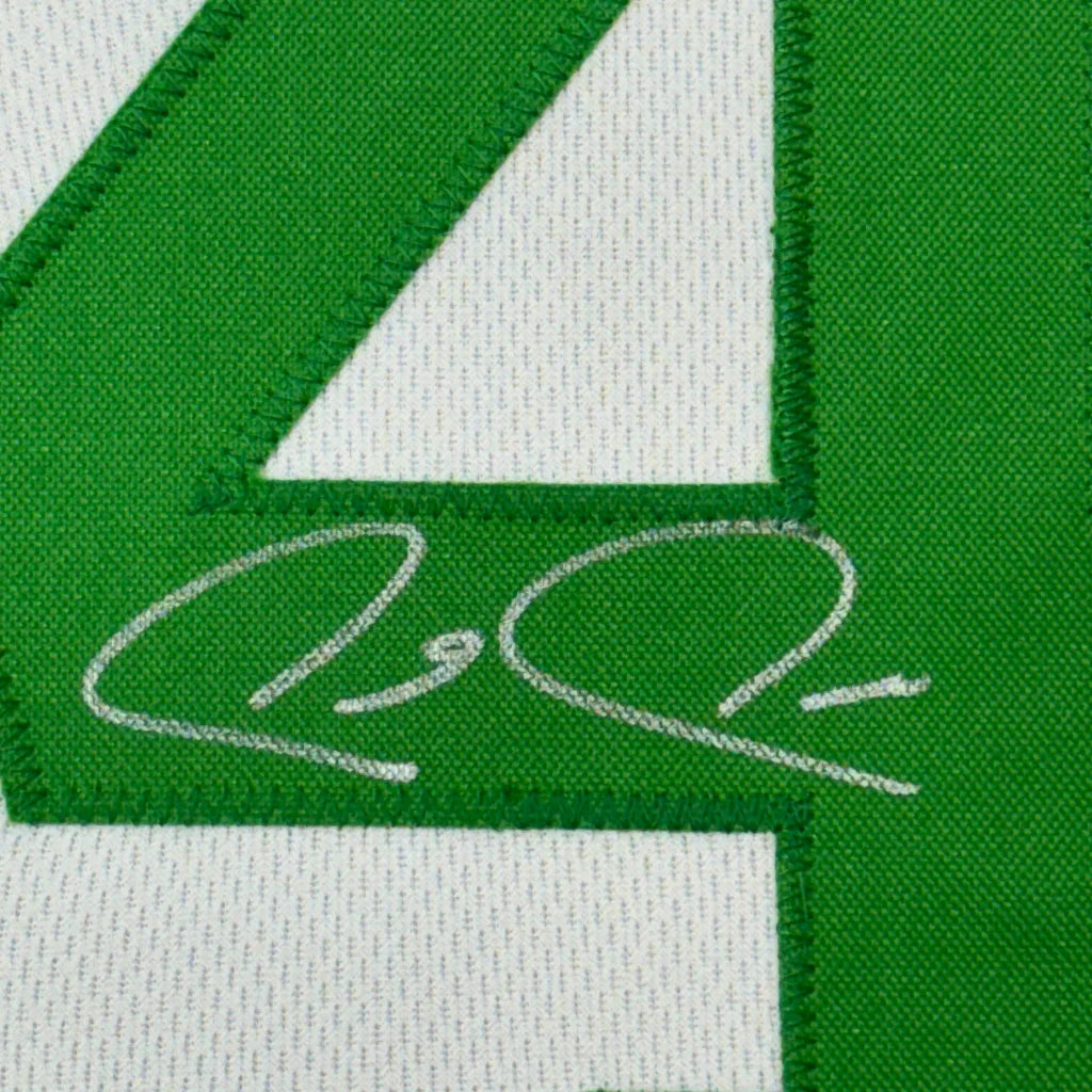Framed autographed Paul Pierce Boston white basketball jersey with number 4