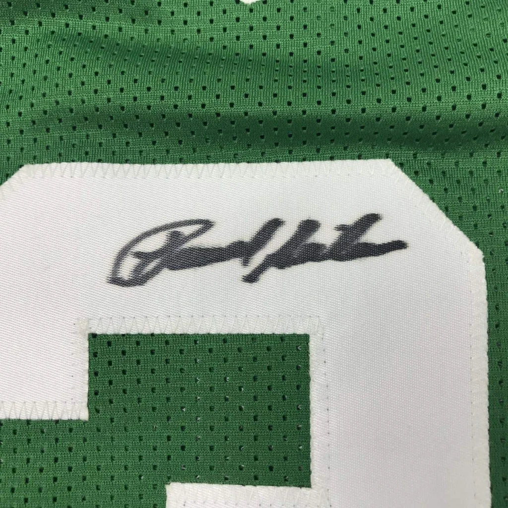 Green Paul Silas Celtics jersey with black autograph for your man cave display