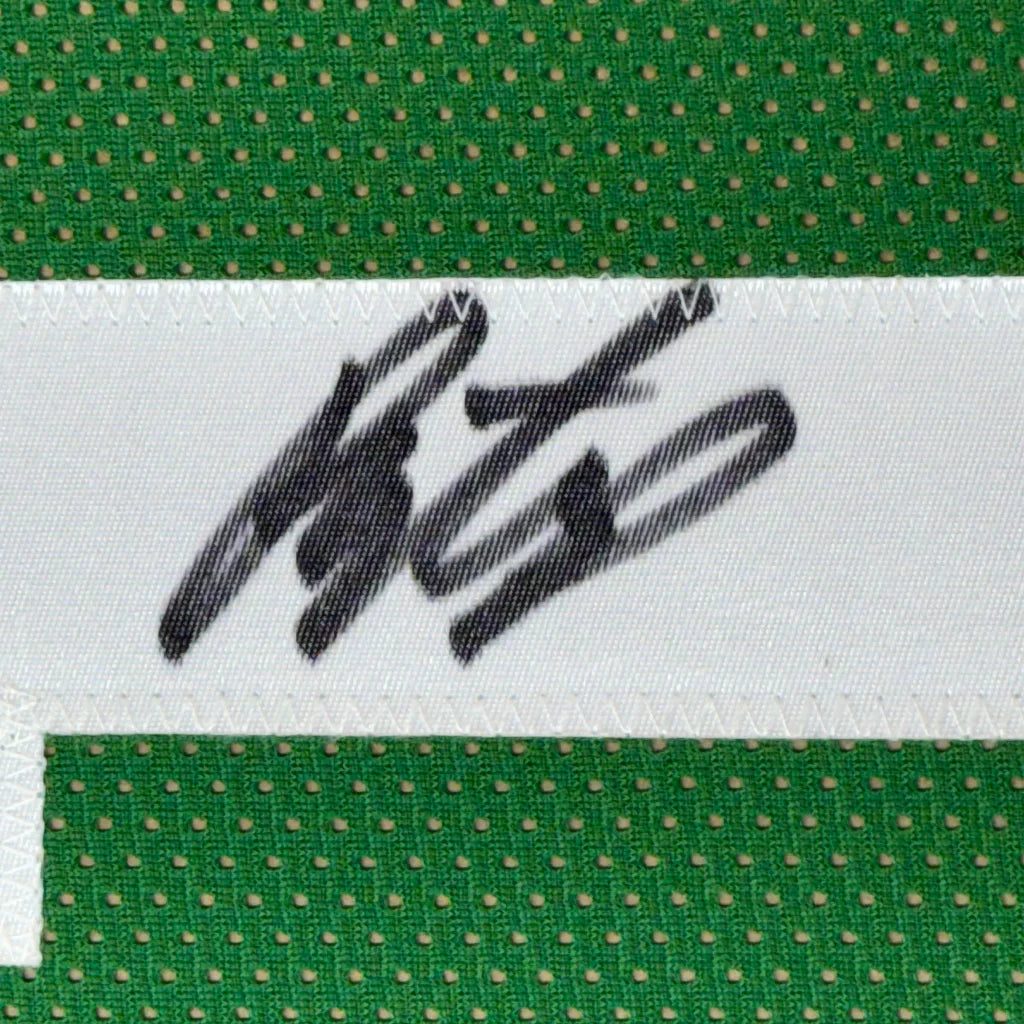 Framed Autographed Payton Pritchard 35x39 Boston Green Basketball Jersey JSA COA | Certified Authentic Signed Memorabilia | vintageantiquesgifts.com