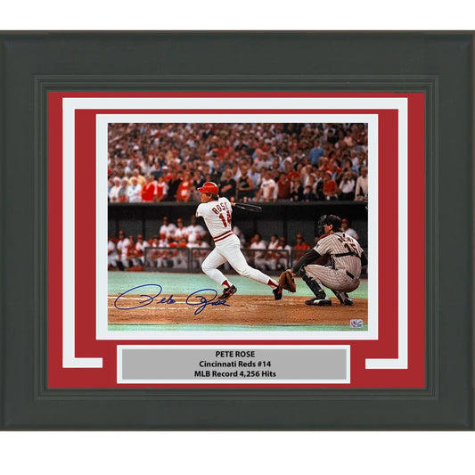Framed Pete Rose autographed photo with plaque for your man cave display