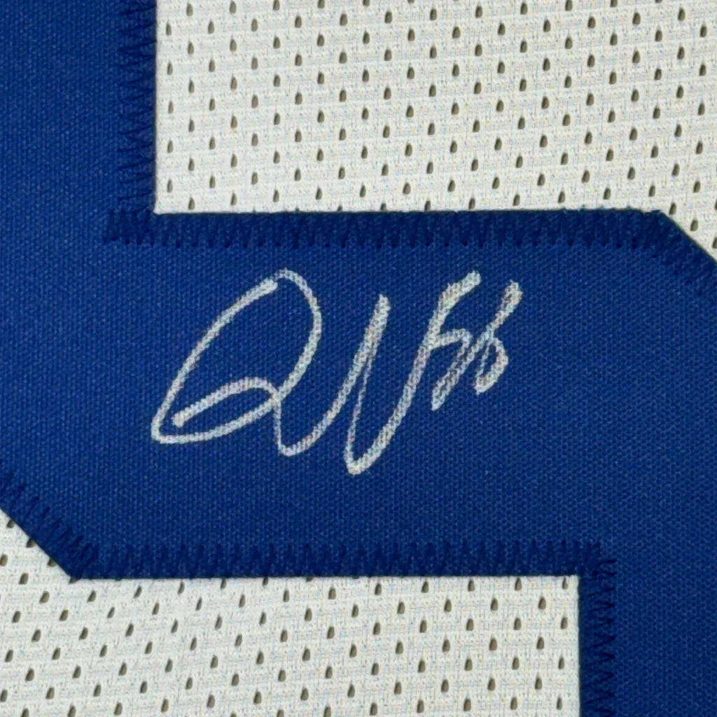 Framed Autographed Quenton Nelson 35x39 Indianapolis White Football Jersey JSA COA | Certified Authentic Signed Memorabilia | vintageantiquesgifts.com