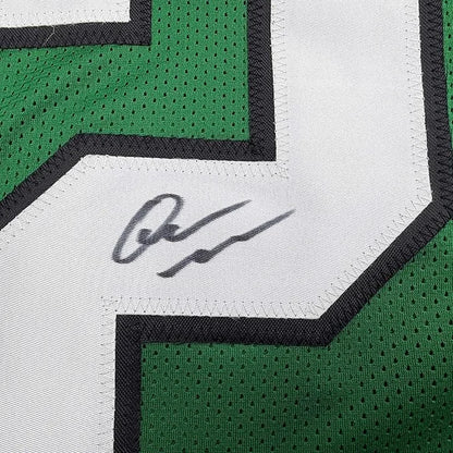 Framed Autographed Quinyon Mitchell 35x39 Philadelphia Kelly Green Football Jersey JSA COA | Certified Authentic Signed Memorabilia | vintageantiquesgifts.com
