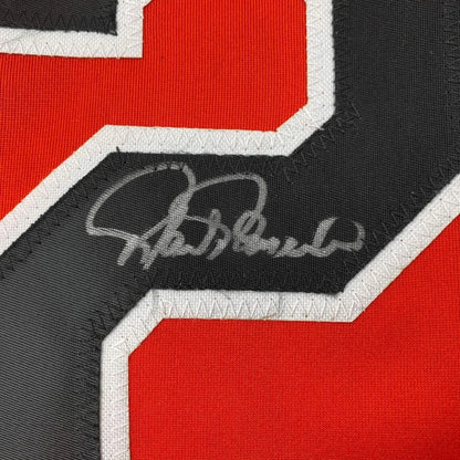 Framed Autographed Rafael Palmeiro 35x39 Baltimore Orange Baseball Jersey JSA COA | Certified Authentic Signed Memorabilia | vintageantiquesgifts.com