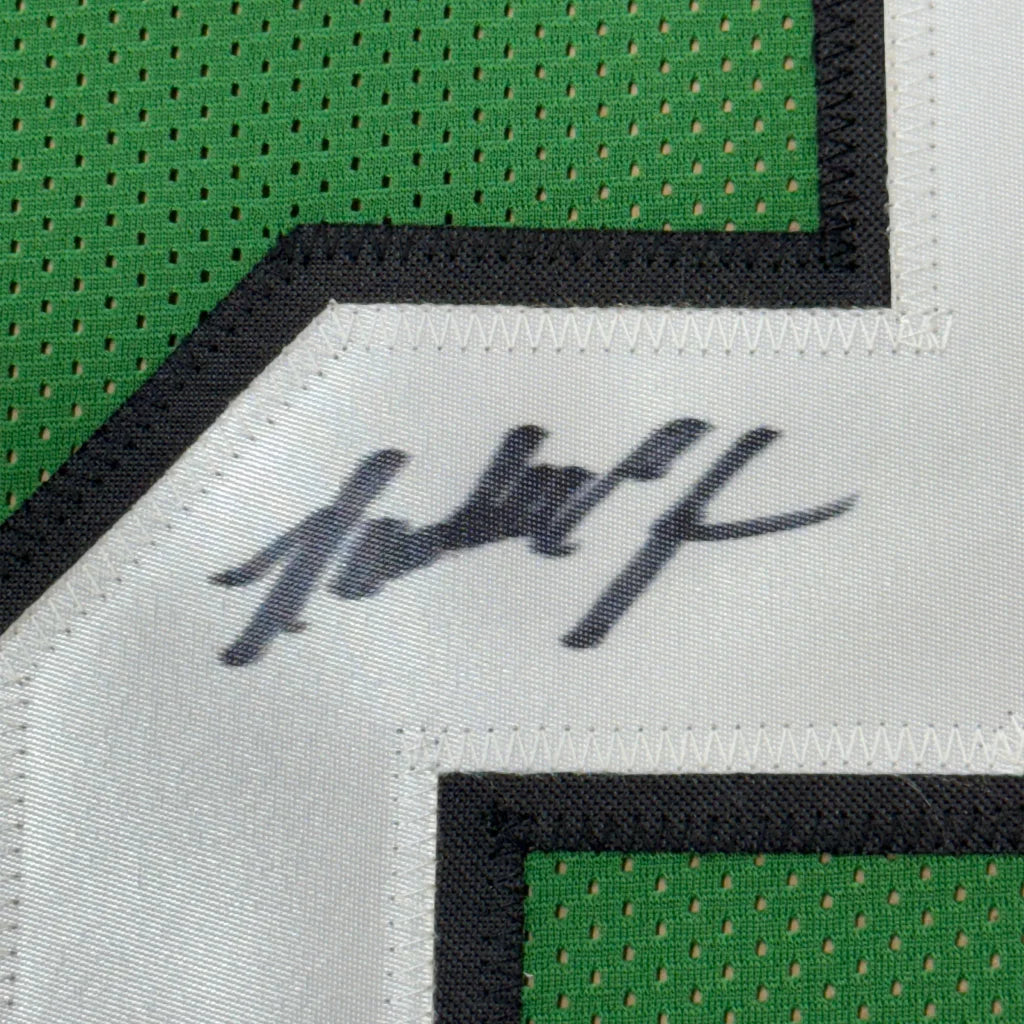 Framed Autographed Randall Cunningham 35x39 Philadelphia Green Football Jersey JSA COA | Certified Authentic Signed Memorabilia | vintageantiquesgifts.com
