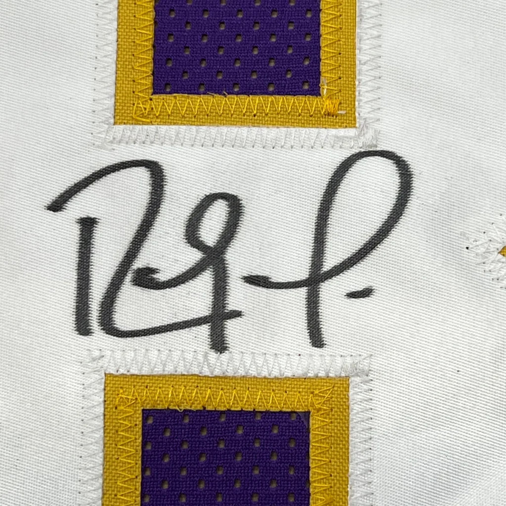 Framed Randy Moss signed Minnesota Vikings purple jersey with JSA COA