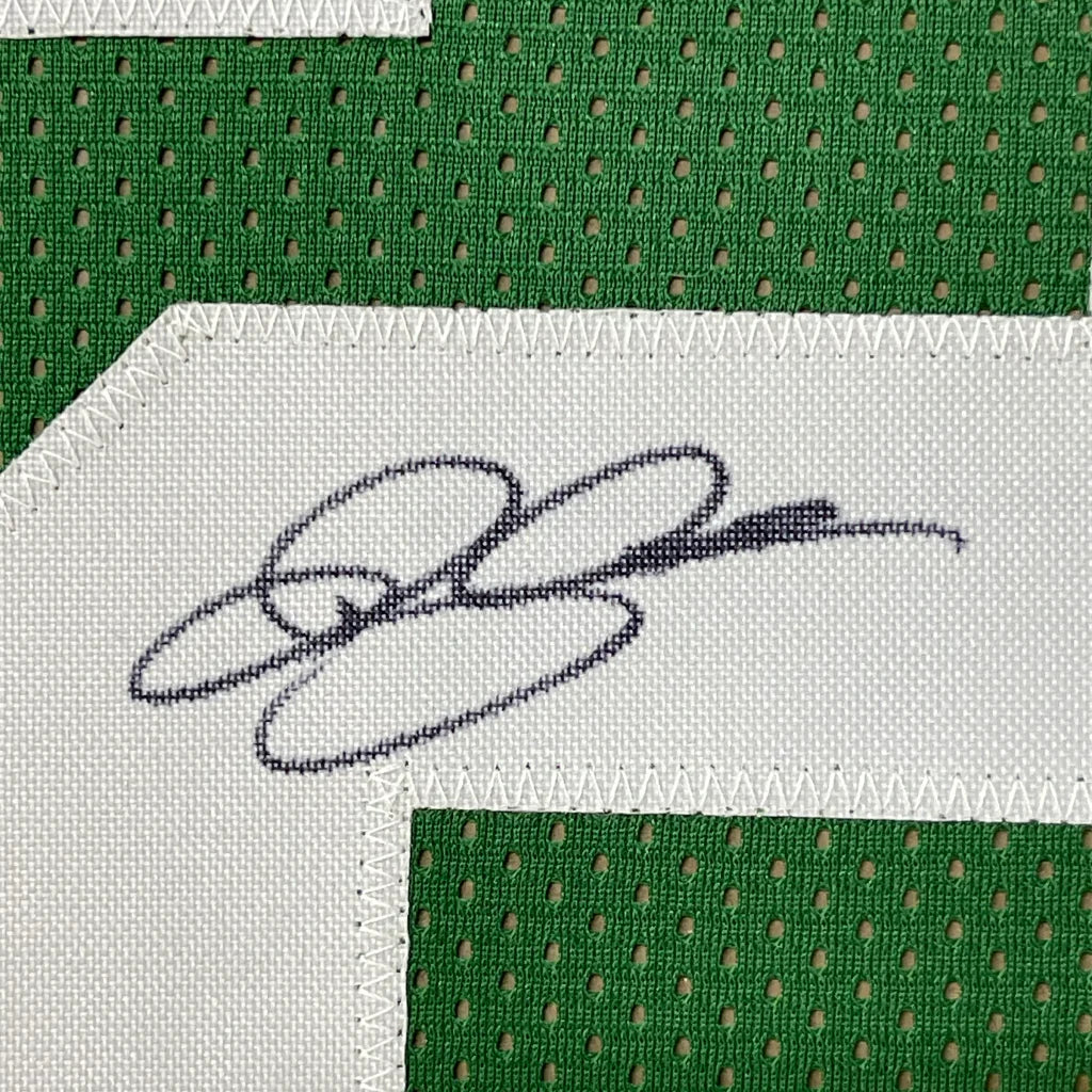 Framed Autographed Ray Allen 35x39 Boston Green Basketball Jersey Beckett BAS COA | Certified Authentic Signed Memorabilia | vintageantiquesgifts.com