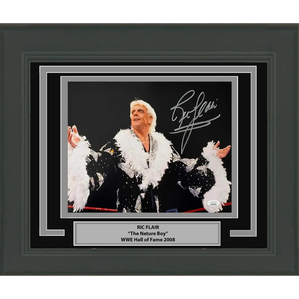 Framed Autographed Ric Flair Nature Boy 8x10 WWE WWF Wrestling Photo JSA COA | Hall of Fame Sports Memorabilia | vintageantiquesgifts.com