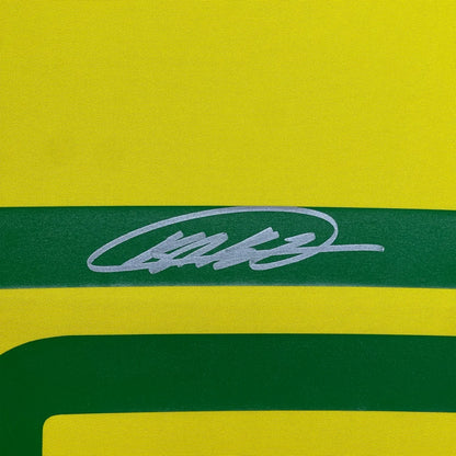 Framed Autographed Ricardo Kaka 35x39 Brazil Yellow Soccer Futbol Jersey Beckett BAS COA | Certified Authentic Signed Memorabilia | vintageantiquesgifts.com