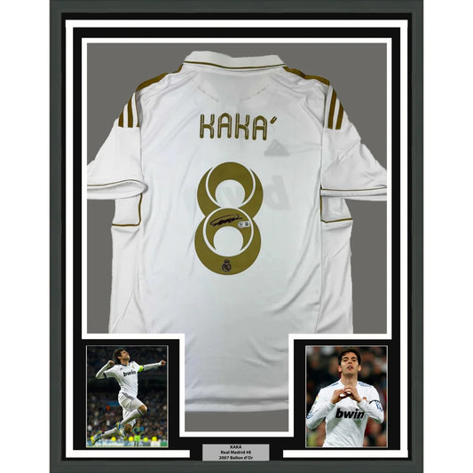Ricardo Kaka Real Madrid professionally framed signed jersey with player photos