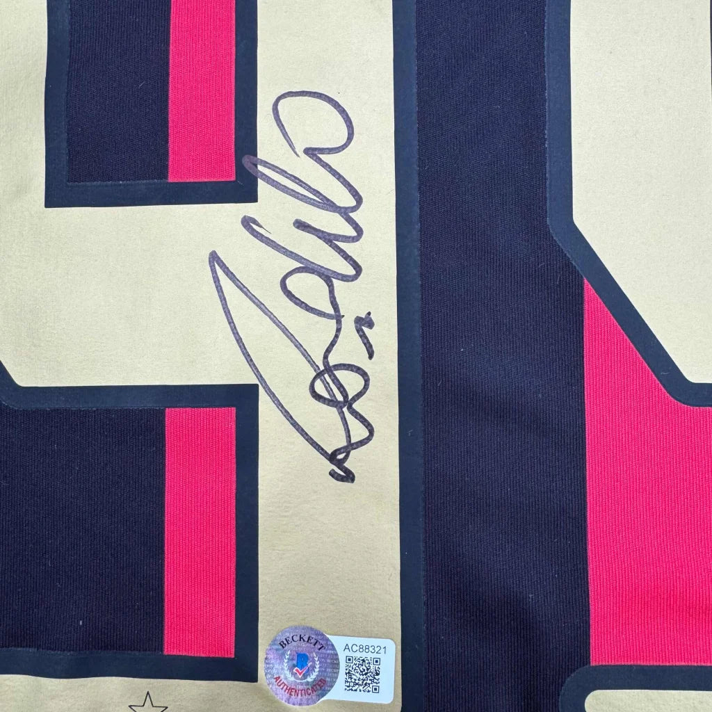 Autographed Black Red Soccer Jersey with Authentication Sticker for Your Man Cave