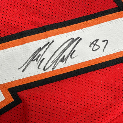 Framed Autographed Rob Gronk Gronkowski 35x39 Tampa Bay Red Football Jersey JSA COA | Certified Authentic Signed Memorabilia | vintageantiquesgifts.com