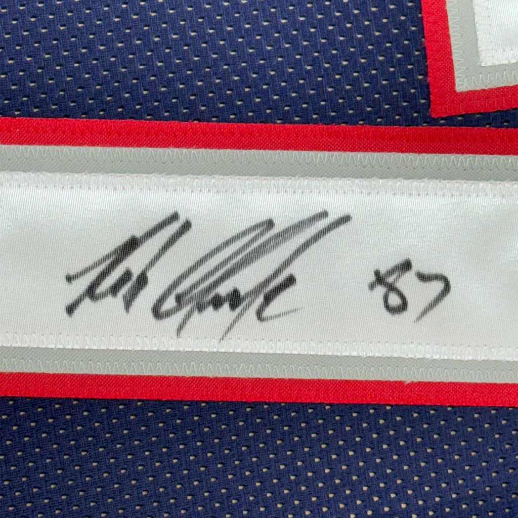 Autographed Rob Gronkowski Patriots jersey professionally framed with Beckett BAS certification