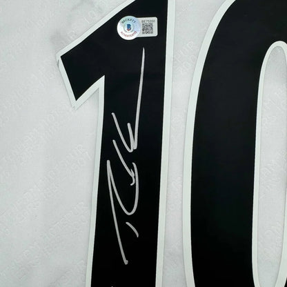 Framed Autographed Robbie Keane 35x39 Tottenham White Soccer Jersey Beckett BAS COA | Certified Authentic Signed Memorabilia | vintageantiquesgifts.com