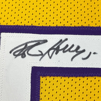 Framed Autographed Robert Horry 35x39 Los Angeles LA Yellow Basketball Jersey PSA/DNA COA | Certified Authentic Signed Memorabilia | vintageantiquesgifts.com